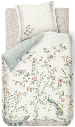 Pip studio sengetøj - 140x220 cm - Okinawa white - Blomstret sengetøj - Dobbeltsidet sengesæt - 100% bomuld