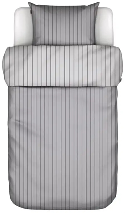 Stribet sengetøj - 140x200 cm - Harsor grå - Sengesæt 2 i 1 design - 100% Bomuldssatin - Marc O'Polo
