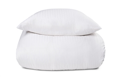 Sengetøj i 100% Bomuldssatin - 150x210 cm - Hvidt ensfarvet sengesæt - Borg Living sengelinned