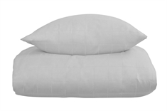 Sengetøj 140x200 cm - Blødt, jacquardvævet bomuldssatin - Check hvid - By Night sengesæt