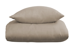 Sengetøj 140x220 cm - Blødt, jacquardvævet bomuldssatin - Check sand - By Night sengesæt