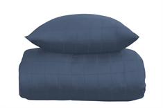 Sengetøj - 150x210 cm - Blødt, jacquardvævet bomuldssatin - Check blå - By Night sengesæt