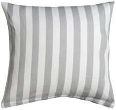 Pudebetræk 50x70 cm - Nordic Stripe grå - Grå og Hvid - 100% Bomuldssatin 
