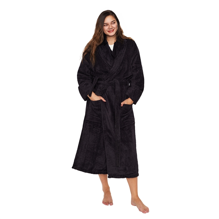 Morgenkåbe - Str. S/M - 100% bomuld - Badekåbe - Sort - Nordstrand Home billede