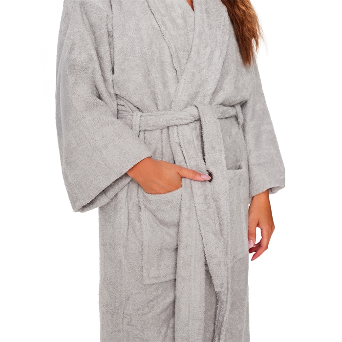 Morgenkåbe - bambus - Str. L/XL - Badekåbe - Light Grey - Excellent By Borg billede