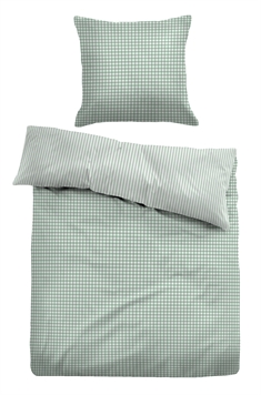 Ternet sengetøj - Stribet Sengelinned i 100% bomuld - Grøn - Vendbart design - Tom Tailor