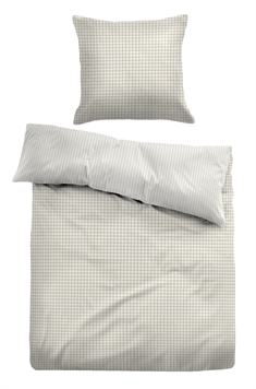 Ternet sengetøj - Stribet Sengelinned i 100% bomuld - Beige - Vendbart design - Tom Tailor