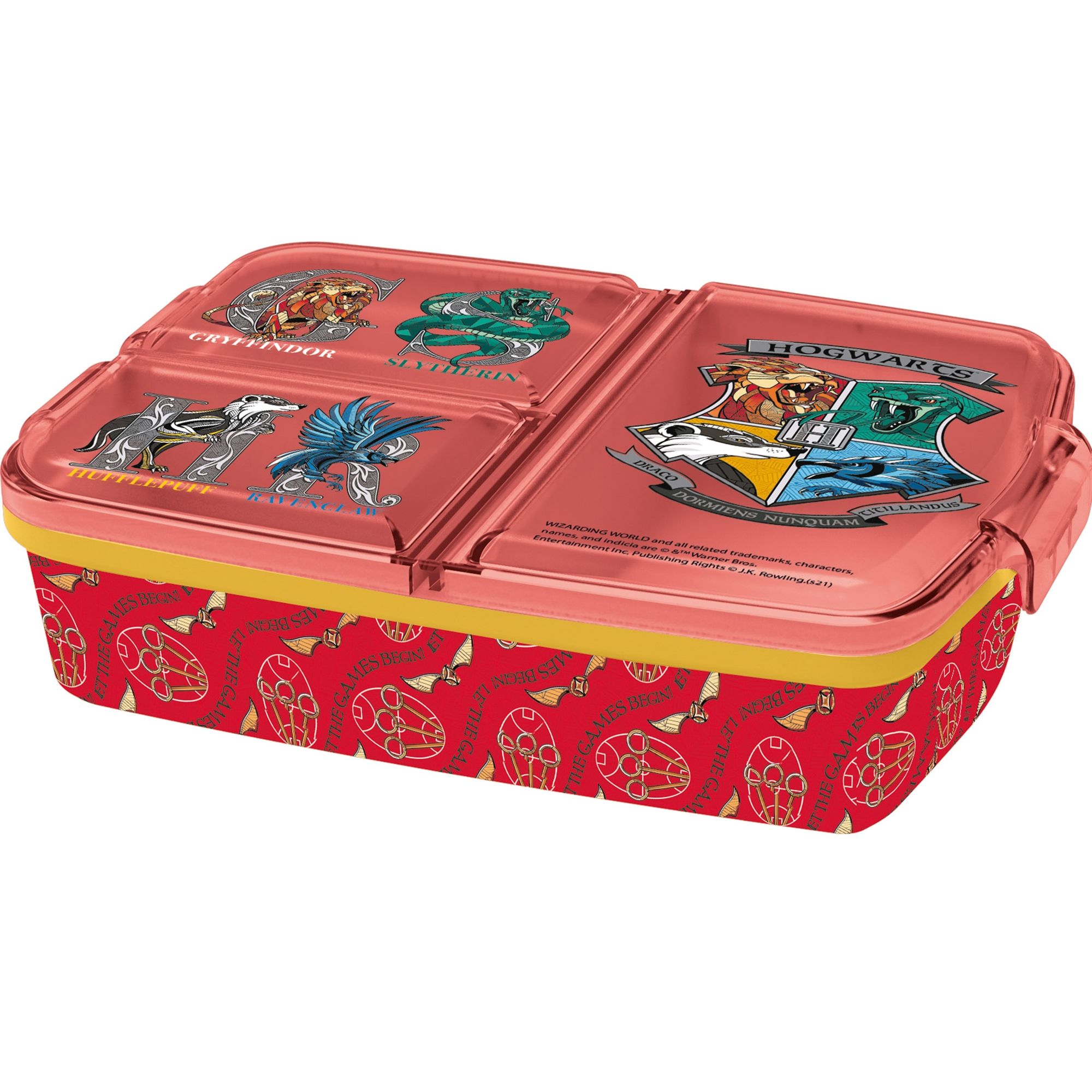 Harry Potter madkasse - Hogwarts Våbenskjold børnemadkasse med 3 rum - Madkasse til børn billede