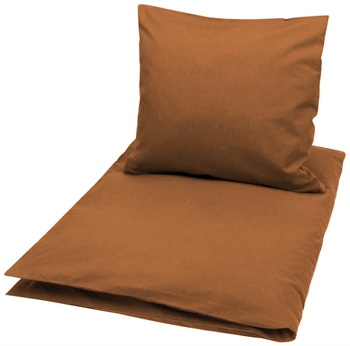 Billede af Junior sengetøj 100x140 cm - Solid ocher - 100% økologisk bomuld - Müsli