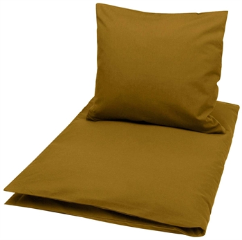 Billede af Junior sengetøj 100x140 cm - Solid pesto - 100% økologisk bomuld - Müsli hos Shopdyner.dk