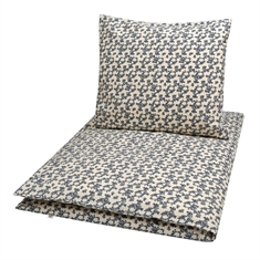 Baby sengetøj - Müsli - 70x100 cm - Midnight - 100% økologisk bomuld - Motiv med små blomster