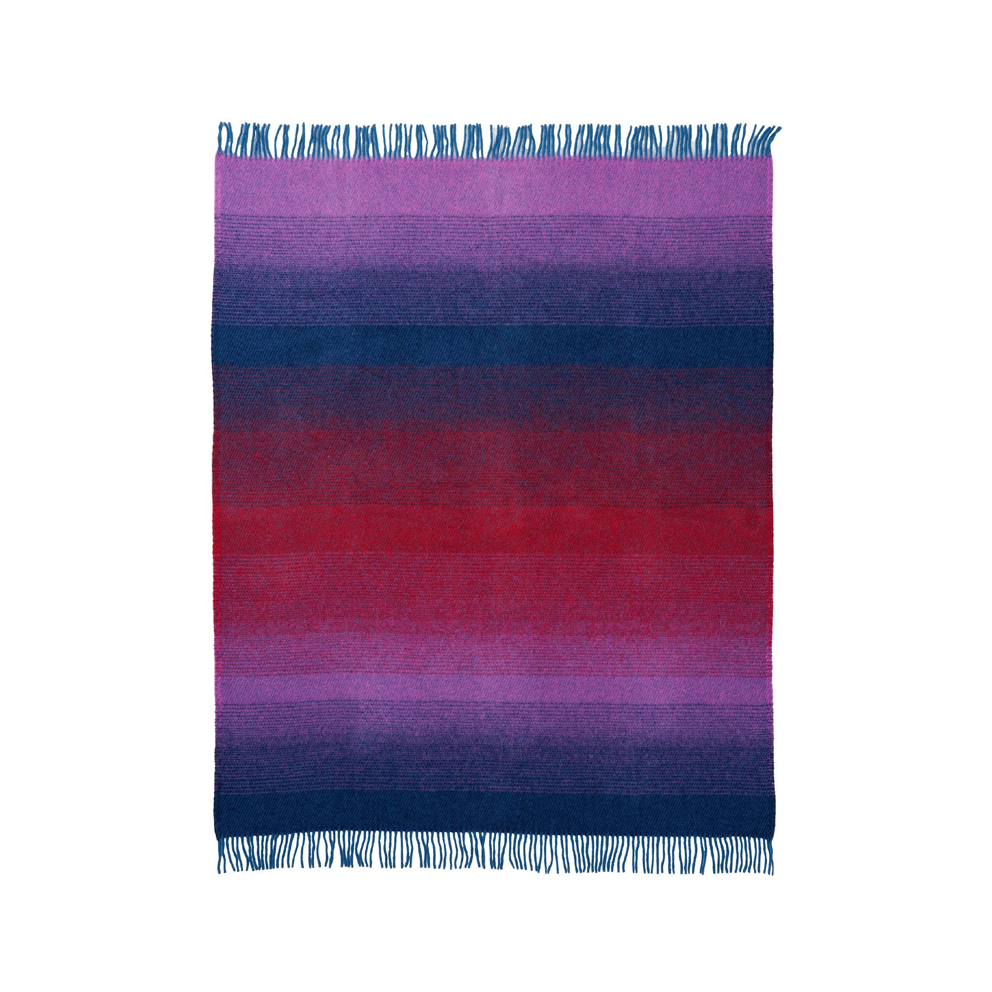 Uldplaid - 130x200 cm - 100% Lammeuld - Aurora Purple Blue billede