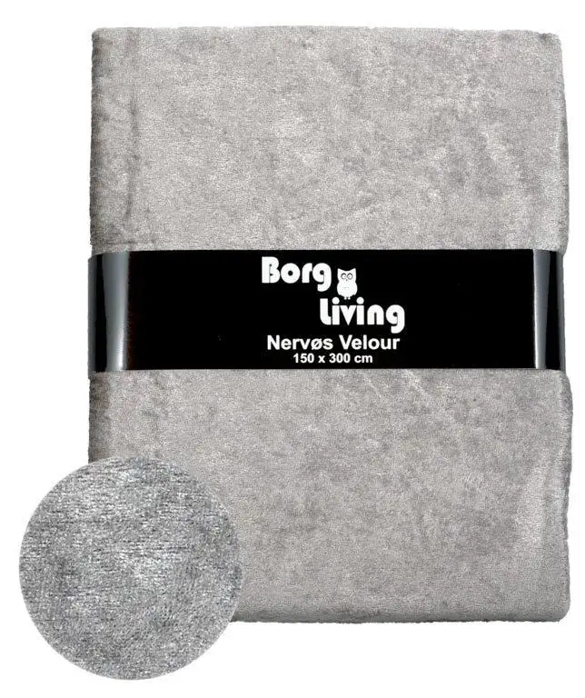 Nervøs velour • Velour dug meter • Grå