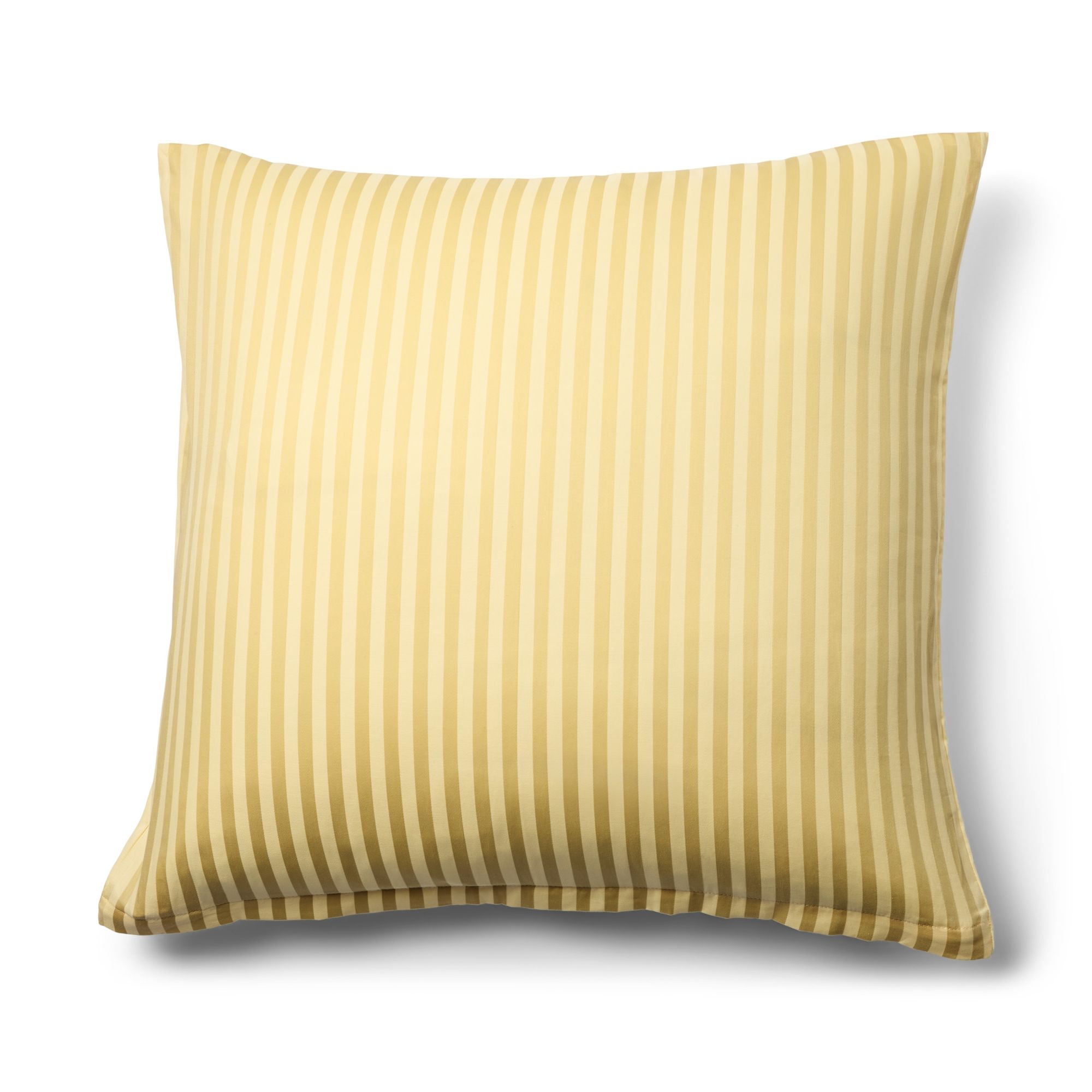 Pudebetræk 60x63 cm - 100% Bomuldssatin - Lysegult ensfarvet hovedpudebetræk - Borg Living billede