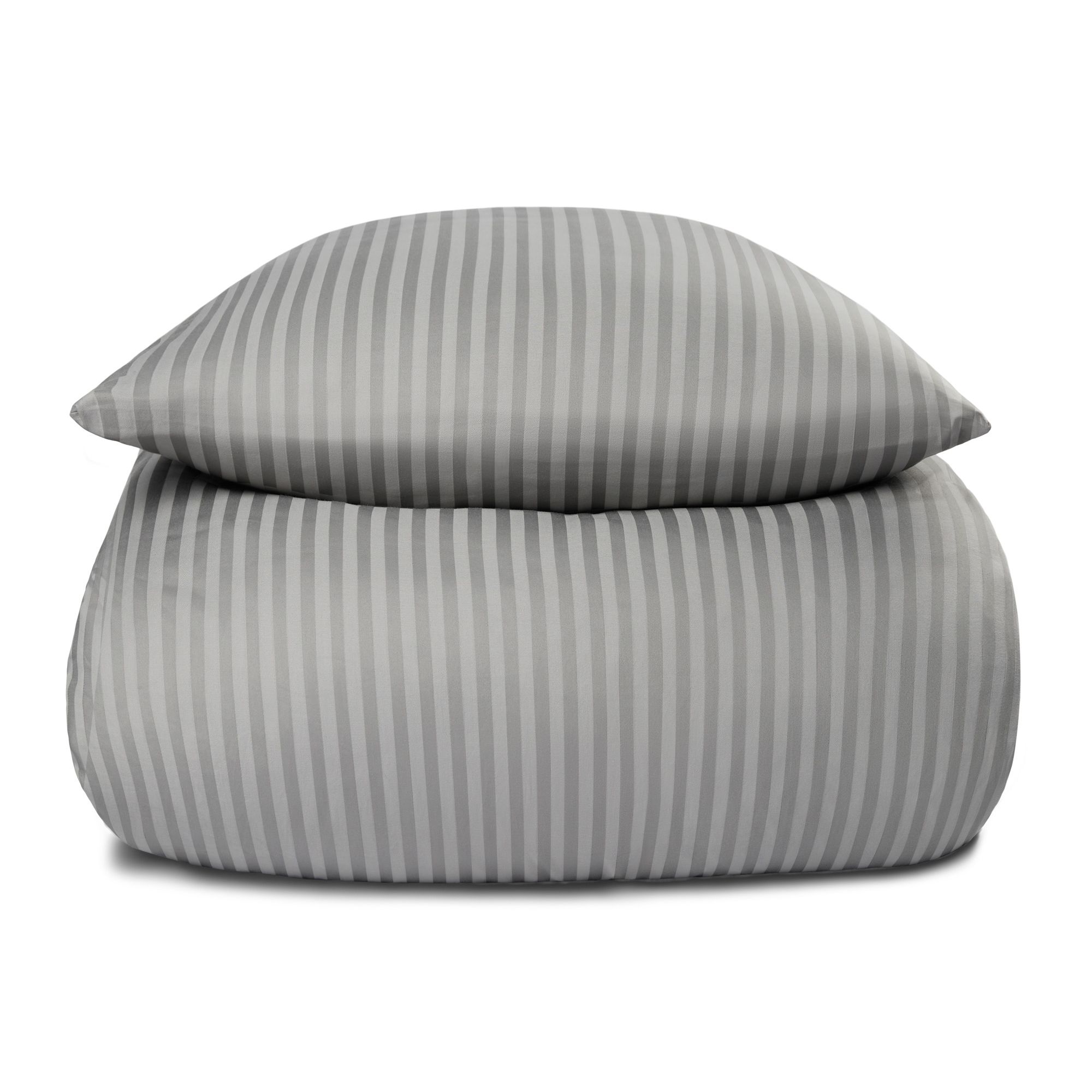 Sengetøj i 100% Bomuldssatin - Lysegråt ensfarvet sengesæt - Borg Living sengelinned