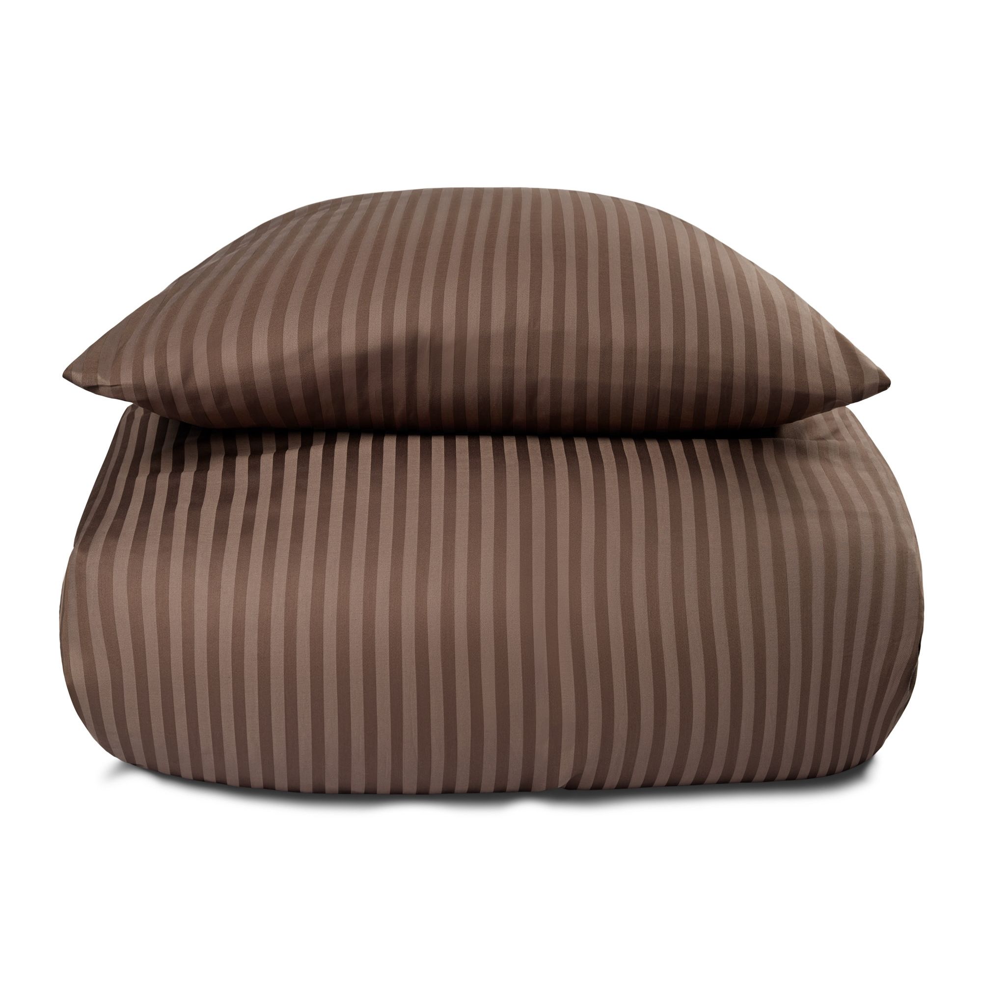 Sengetøj i 100% Bomuldssatin - Brun ensfarvet sengesæt - Borg Living sengelinned