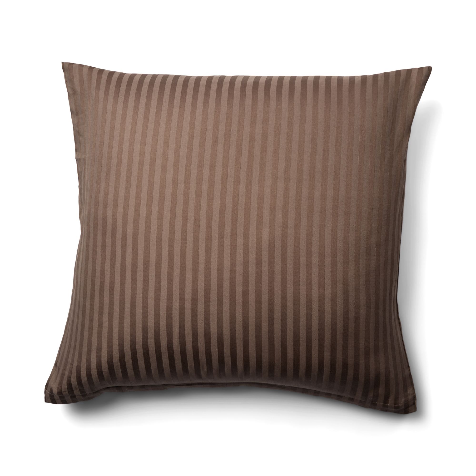 Pudebetræk 60x63 cm - 100% Bomuldssatin - Brunt ensfarvet hovedpudebetræk - Borg Living billede