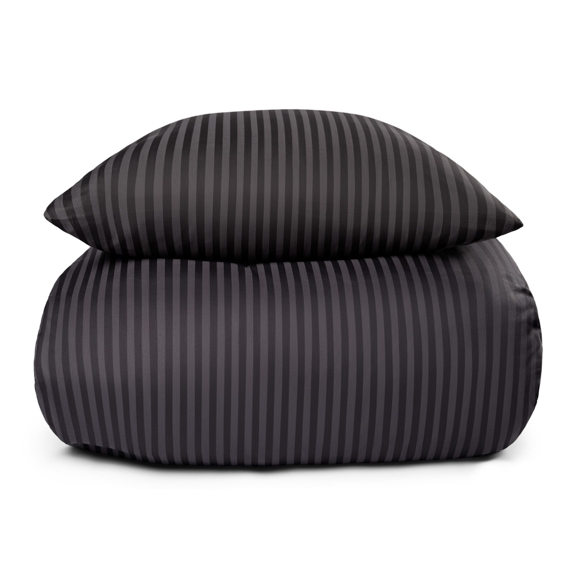 Sengetøj i 100% Bomuldssatin - Mørkegrå ensfarvet sengesæt - Borg Living sengelinned