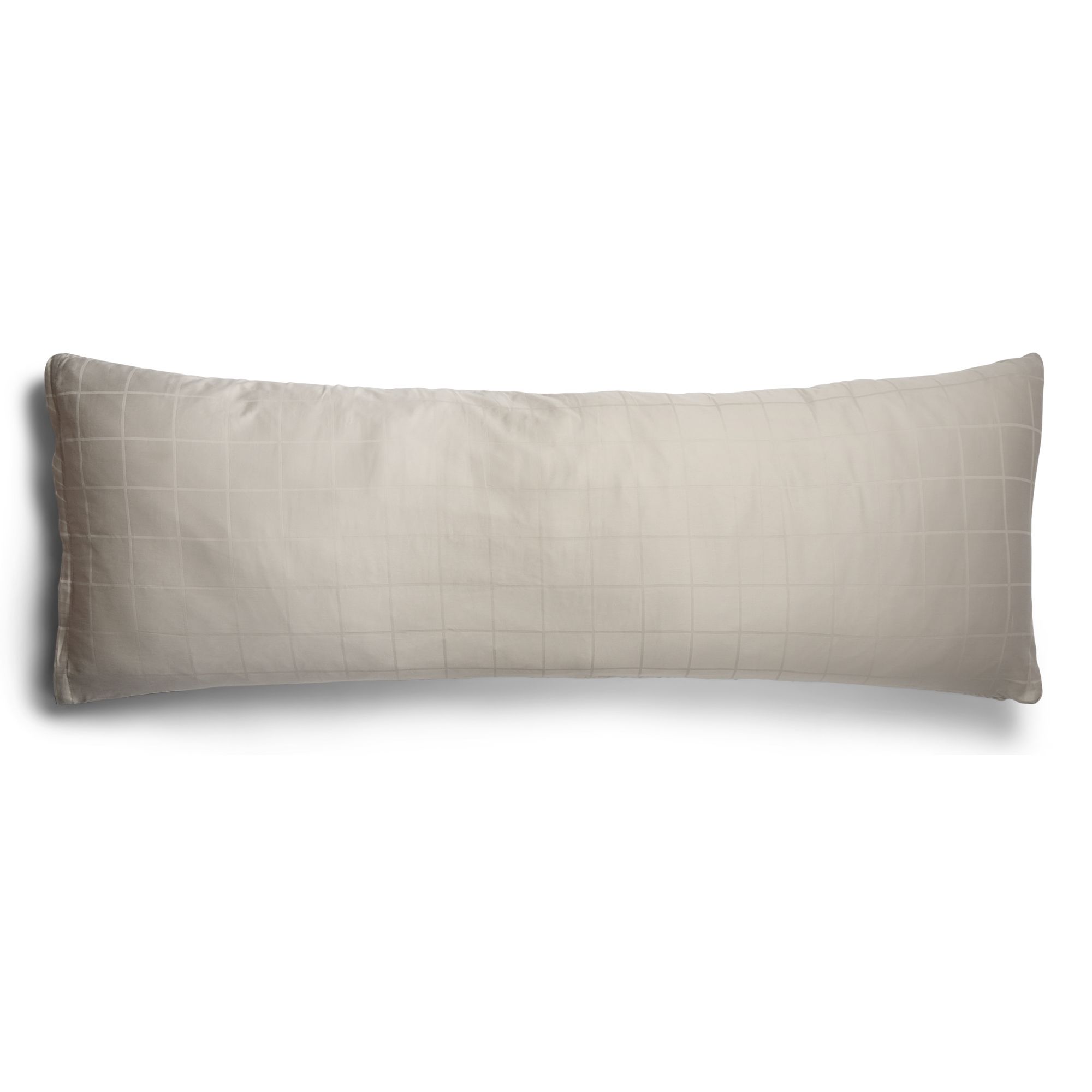 Pudebetræk 50x150 cm - Blødt, jacquardvævet bomuldssatin - Check sand - By Night pudebetræk billede