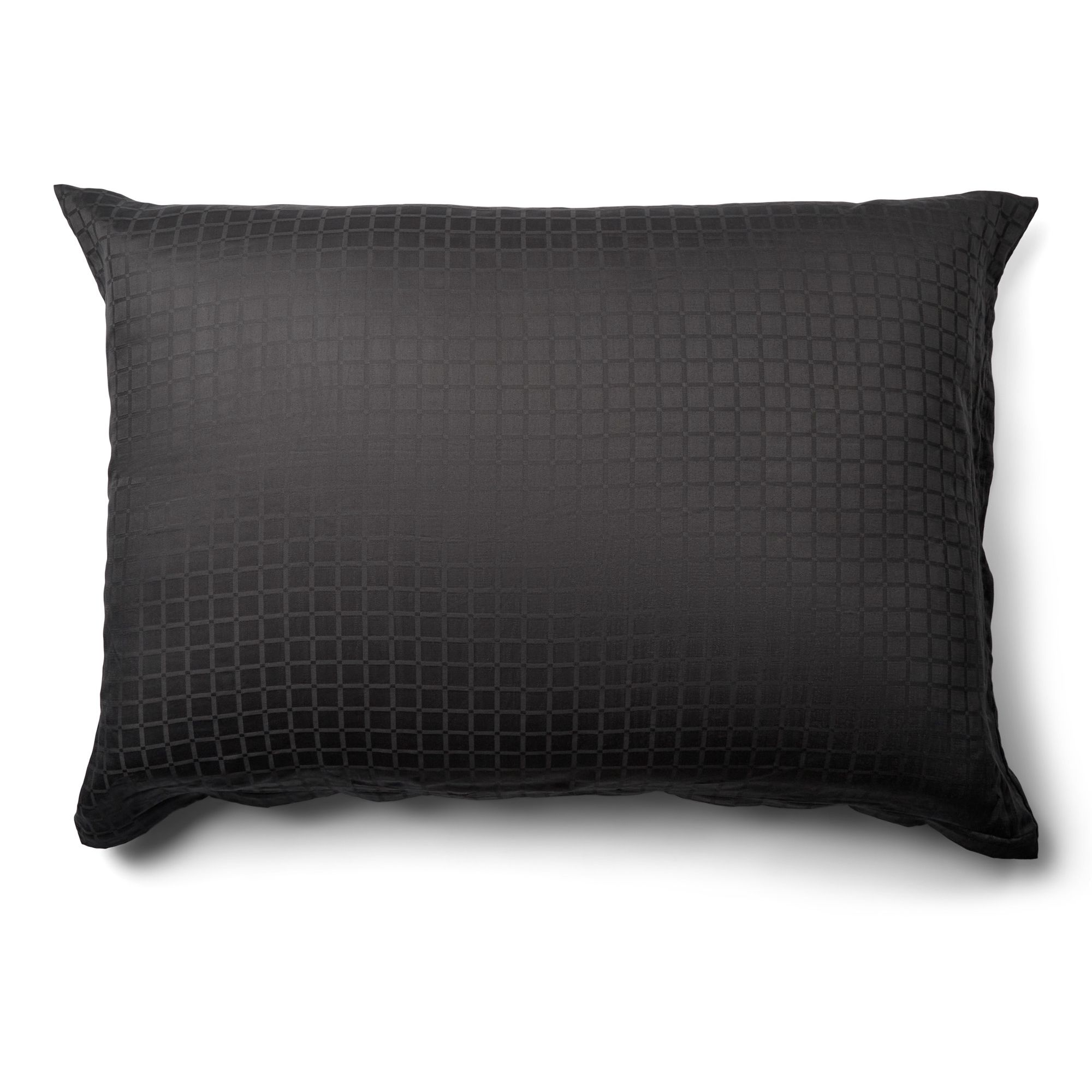 Luksus pudebetræk - 70x100 cm - 100% Bomuldssatin - Daisy mørkegrå - By Night jacquard vævet stort pude betræk billede