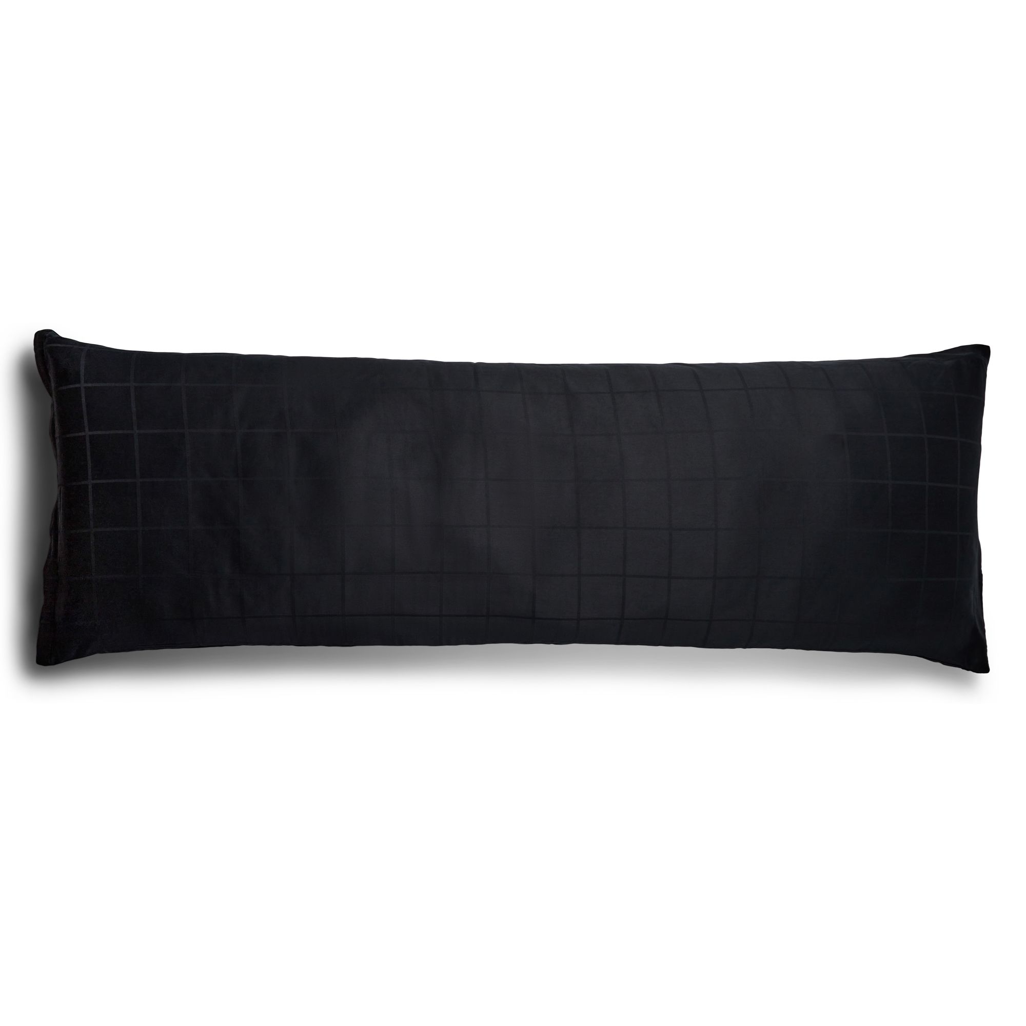 Pudebetræk 50x150 cm - Blødt, jacquardvævet bomuldssatin - Check sort - By Night pudebetræk billede