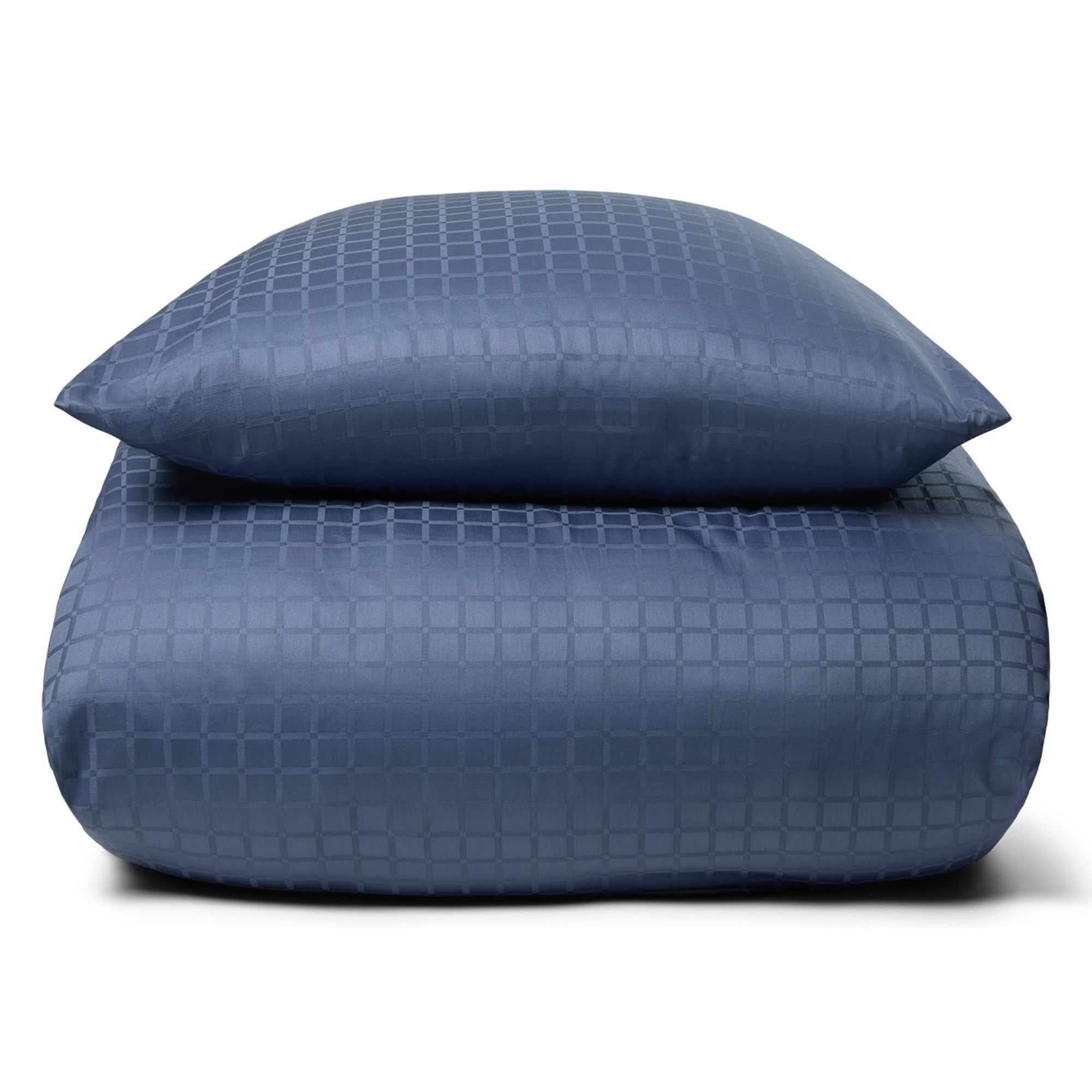 Luksus dobbelt sengetøj - 240x220 cm - 100% Bomuldssatin - Daisy blå - By Night jacquard king size sengesæt billede