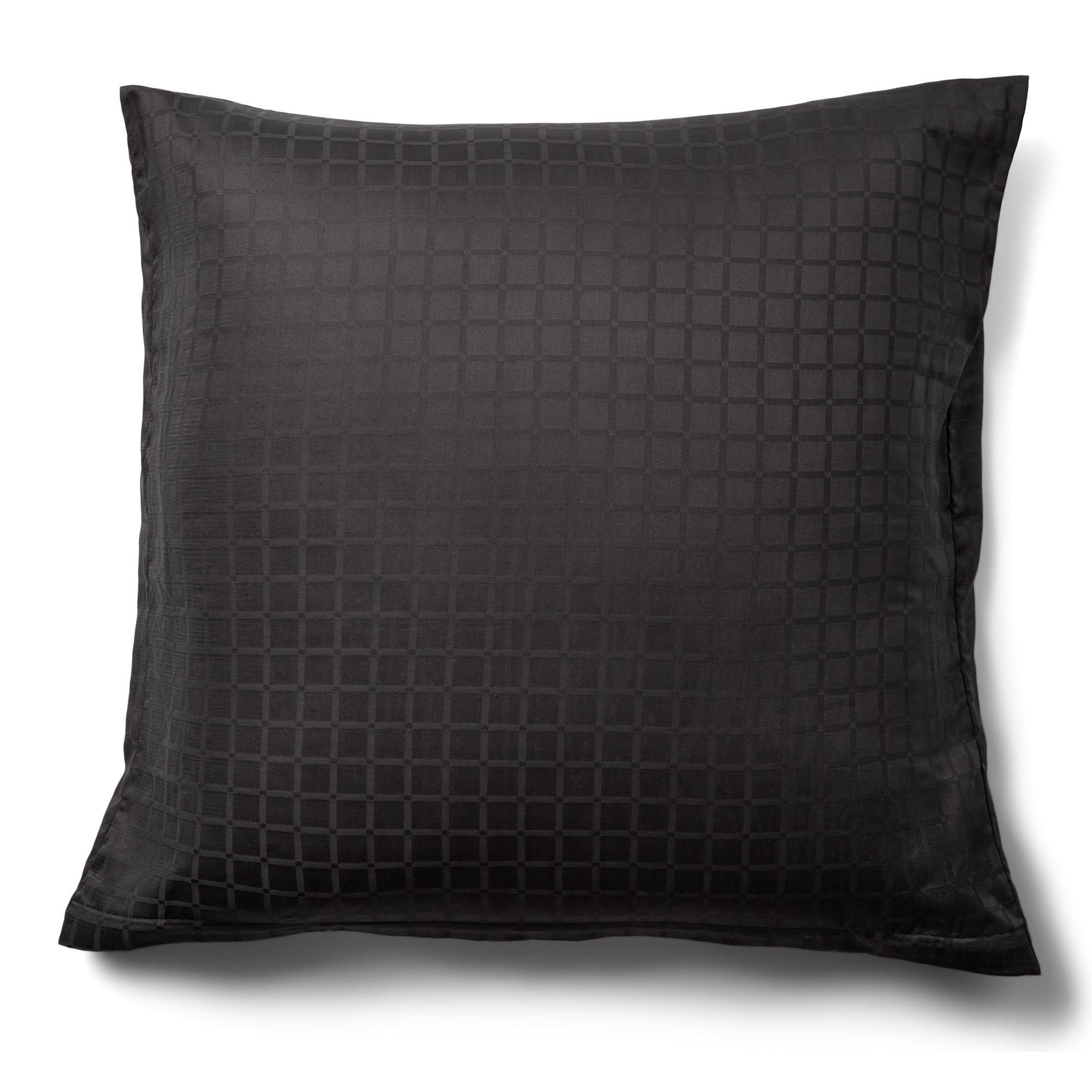 Luksus pudebetræk - 60x63 cm - 100% Bomuldssatin - Daisy mørkegrå - By Night jacquard vævet billede