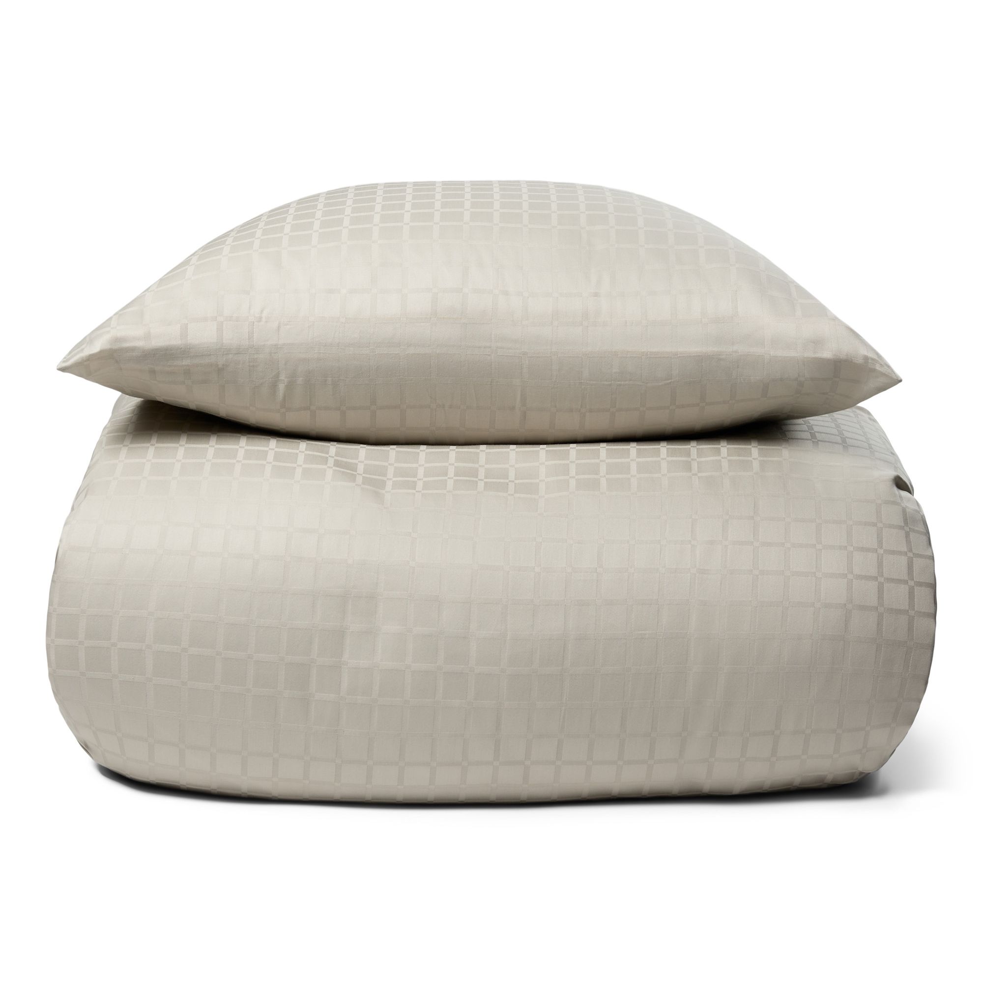 Luksus sengetøj - 100% Bomuldssatin sengelinned - Daisy sand - By Night jacquard vævet sengesæt