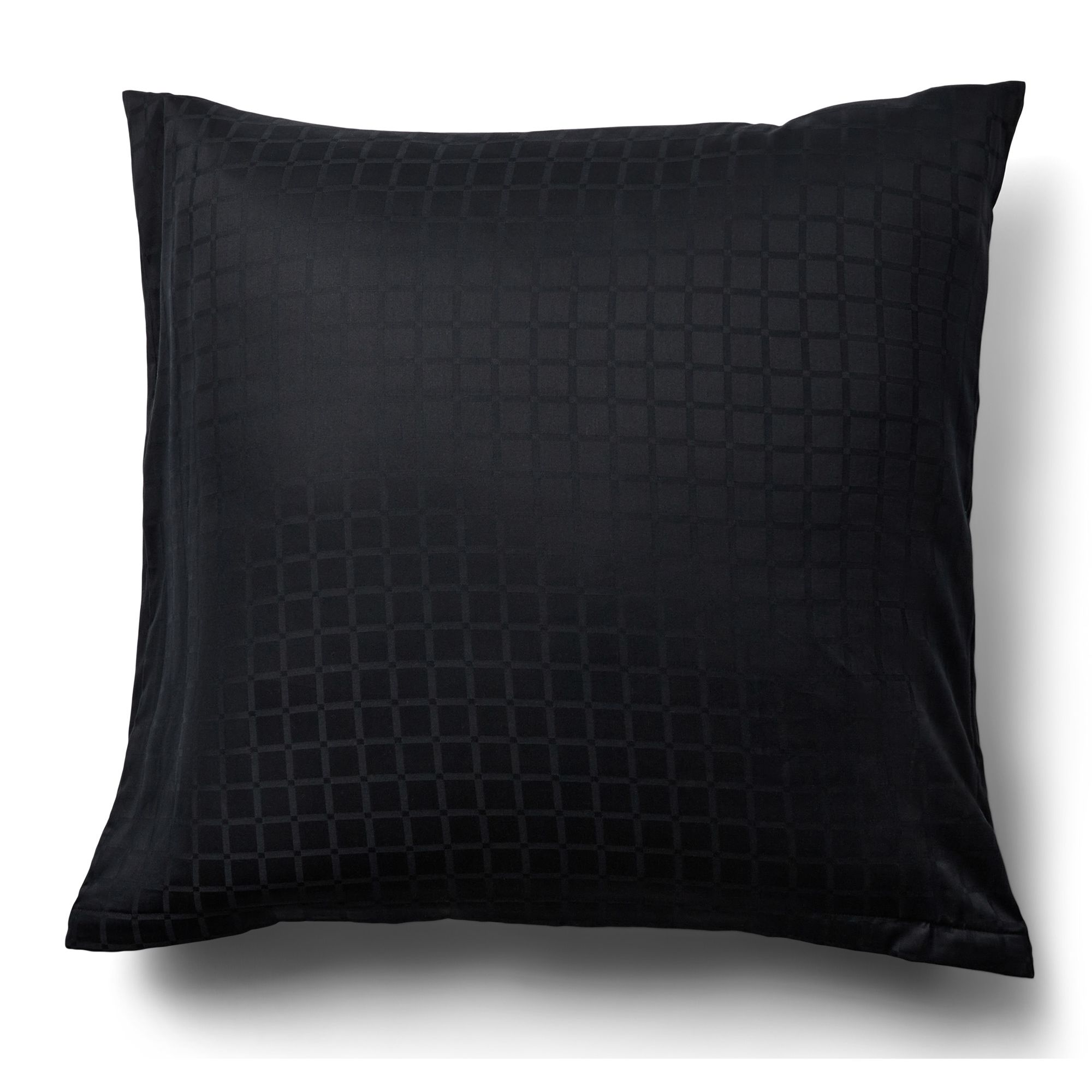 Luksus pudebetræk - 60x63 cm - 100% Bomuldssatin - Daisy sort - By Night jacquard vævet billede