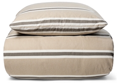 Flonel sengetøj - Stripe beige - 100% bomulds flonel - Nordstrand Home sengesæt