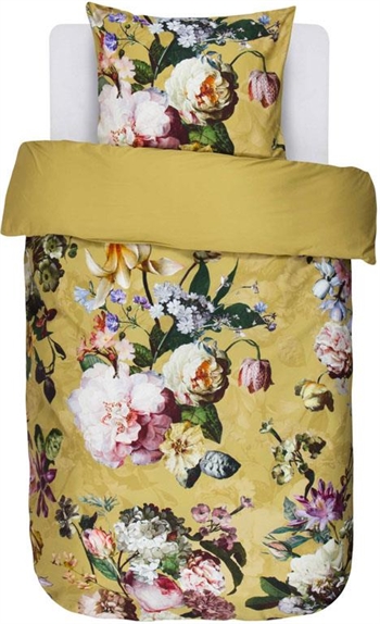 Billede af Essenza fleur sengetøj - Blomstret sengetøj - 140x200 cm - Fleur golden yellow - Vendbart sengesæt - 100% bomuldssatin