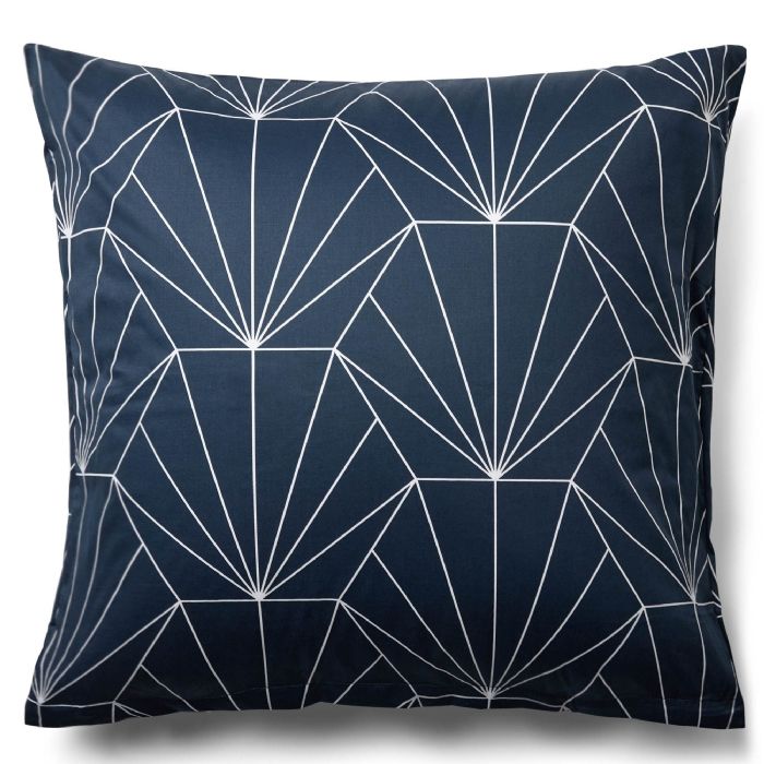 Pudebetræk 60x63 cm - Hexagon - mørkeblå - 100% Bomuldssatin 