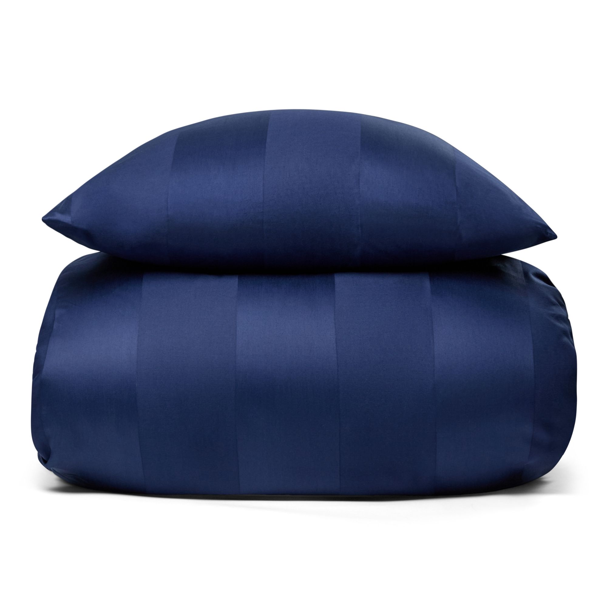 Sengetøj - 100% bomuldssatin - Diana blå - Stribet, jacquardvævet sengetøj - Ekstra blødt sengesæt fra By Borg