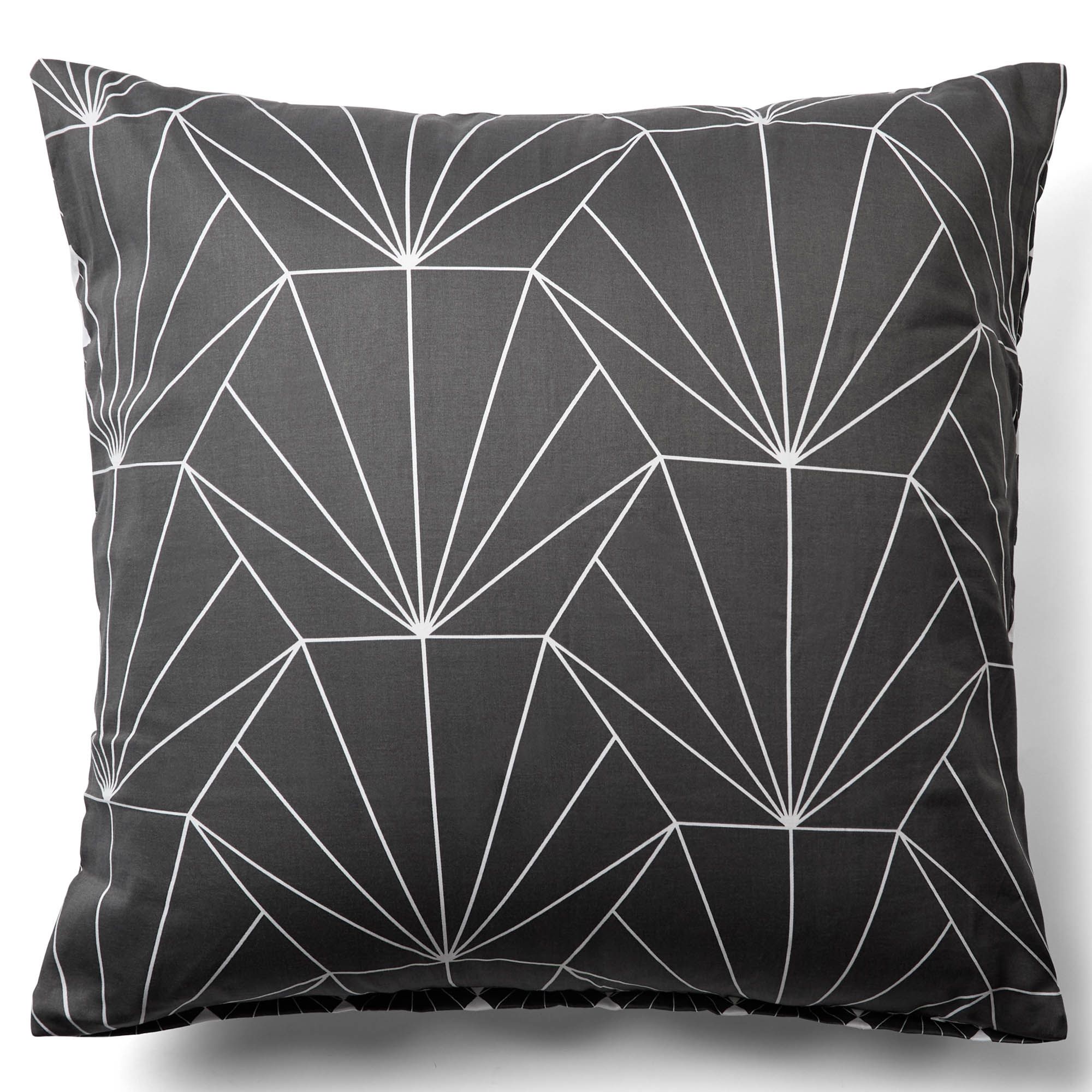 Pudebetræk 60x63 cm - Hexagon grå - 100% Bomuldssatin billede