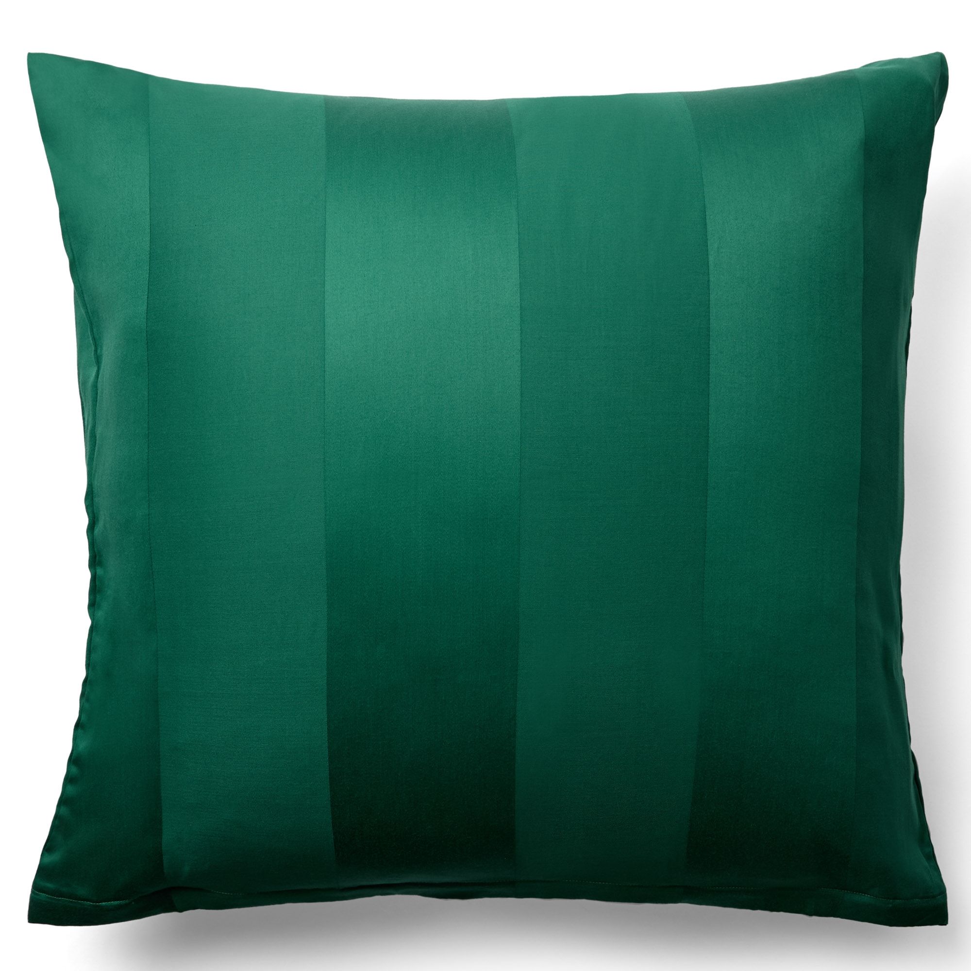 Pudebetræk 60x63 cm - 100% bomuldssatin - Lone grøn - Stribet, jacquardvævet hovedpudebetræk - Ekstra blødt pudebetræk fra By Borg billede