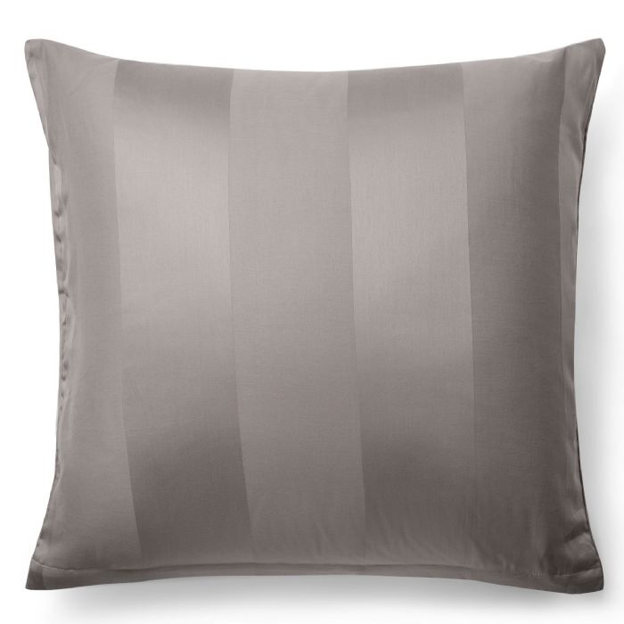  Pudebetræk 60x63 cm - 100% bomuldssatin - Karen sand - Stribet, jacquardvævet hovedpudebetræk - Ekstra blødt pudebetræk fra By Borg