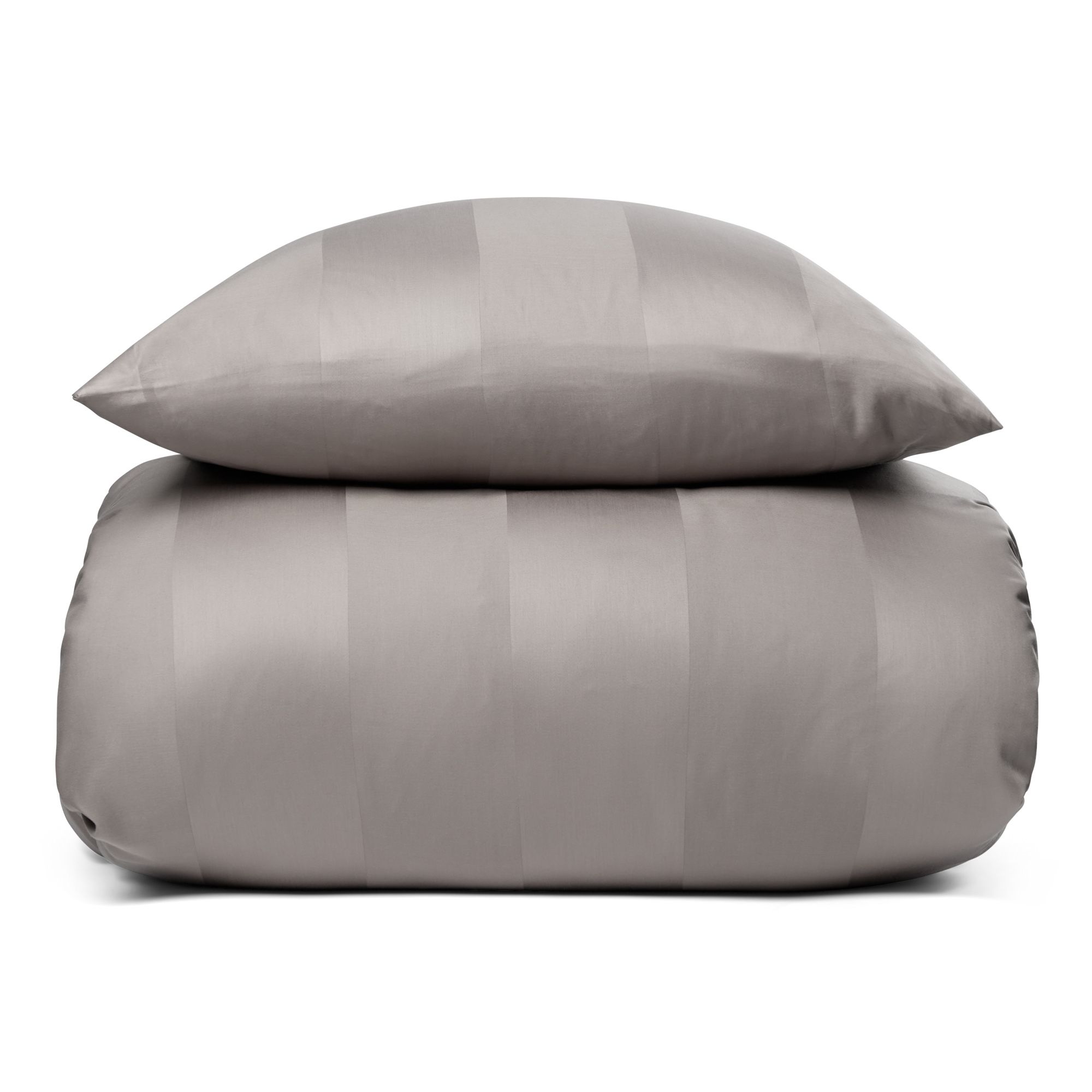 Sengetøj - 100% bomuldssatin - Karen sand - Stribet, jacquardvævet sengetøj - Ekstra blødt sengesæt fra By Borg