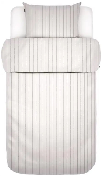 Billede af Hvidt sengetøj 140x220 cm - Jora White - Stribet sengetøj - 100% Bomuldssatin - Marc O'Polo hos Shopdyner.dk
