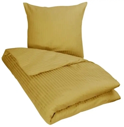 Sengetøj dobbeltdyne 200x200 cm - Jacquardvævet sengesæt - Karry gult sengetøj - 100% bomuldssatin - Borg Living