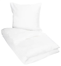 Hvidt sengetøj 140x220 cm - Sengesæt i 100% Bomuldssatin - Borg Living sengelinned