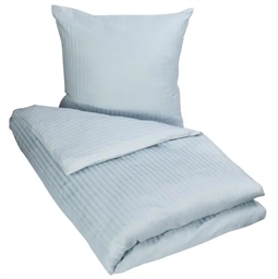 Dobbelt sengetøj 200x220 cm - Lyseblå - jacquardvævet - 100% bomuldssatin 
