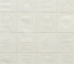 Voksdug 20 meters rulle - Hvid med hul mønster - 140 cm bred 