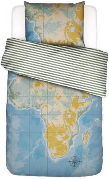 Sengetøj 140x200cm - Africa sengesæt - 2 i 1 design - Sengelinned i 100% Bomuld