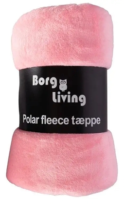 Fleece tæppe - Lyserød - 150x200 cm - Blødt og lækkert sofatæppe - Borg Living