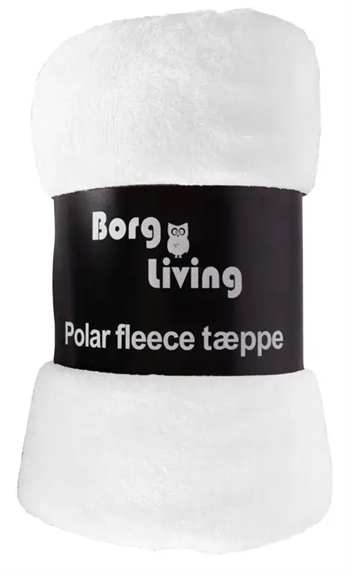 Fleece tæppe - Hvidt - 150x200 cm - Blødt og lækkert sofatæppe - Borg Living