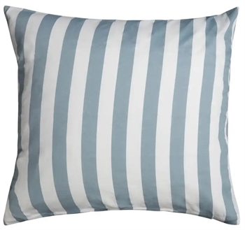 Pudebetræk 60x63 cm - Nordic Stripe Støvet blå - Blå og Hvid - 100% Bomuldssatin (5714580986207)