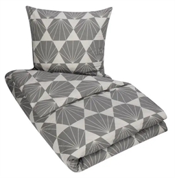 Kingsize sengetøj 240x220 cm - Diamond - Grey - 100% Bomuld