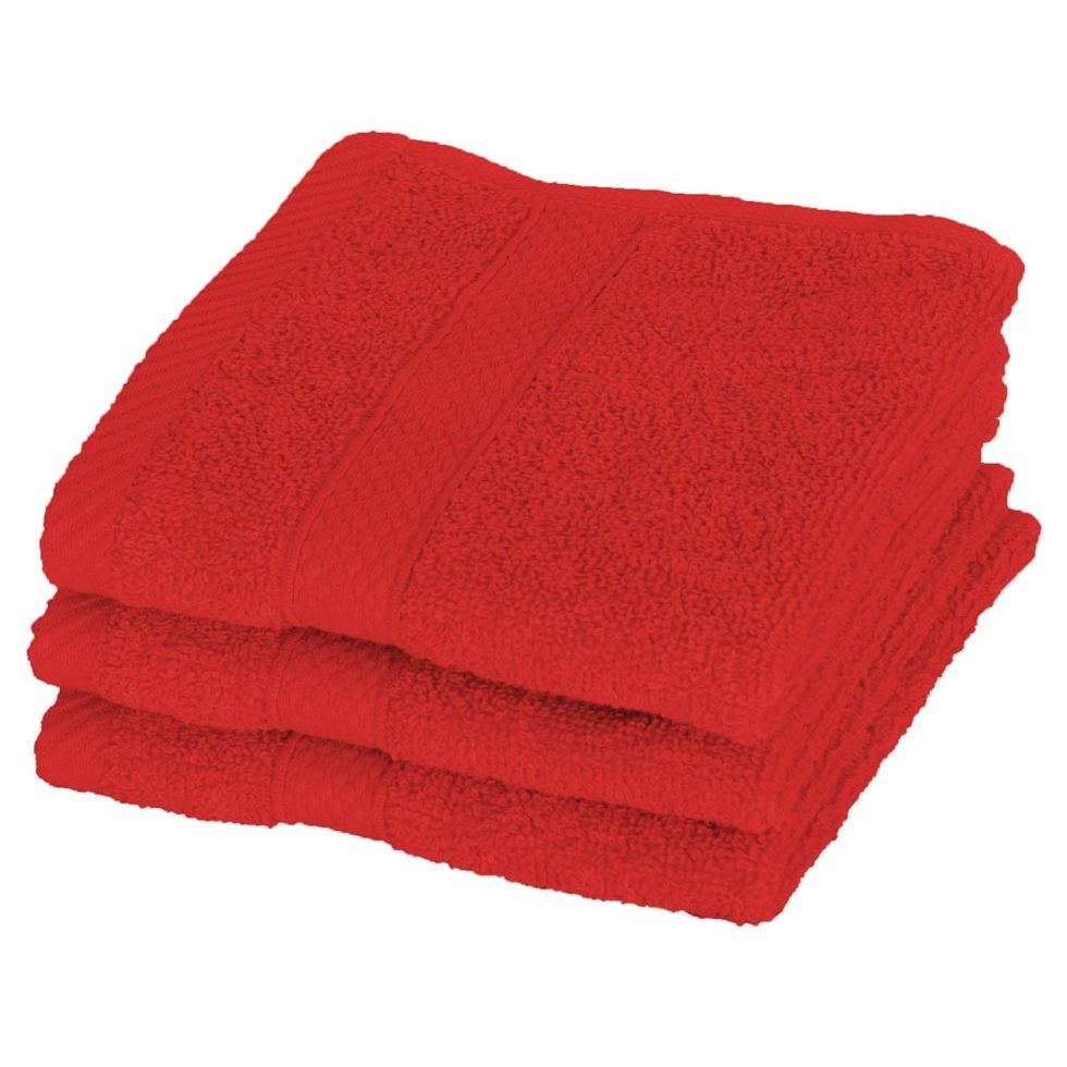 Vaskeklud - 30x30 cm - Diamant - Rød - 100% Bomuld - Bløde vaskeklude fra Egeria billede