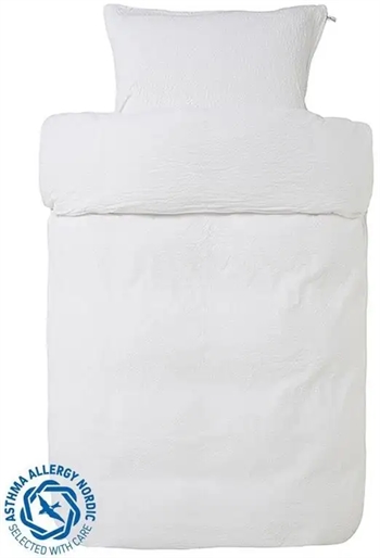Billede af Hvidt sengetøj - 140x220 cm - Pure white - Sengelinned i 100% Bomuld - Høie sengetøj
