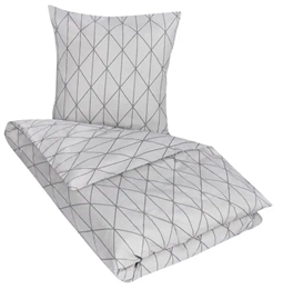 Dobbelt sengetøj 200x220 cm -  Graphic - Grey - 100% Bomuld